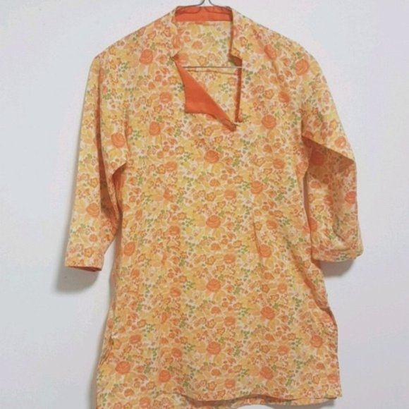 ♦️ NEW Floral Cotton Tunic/Kurta - S - Picture 1 of 6